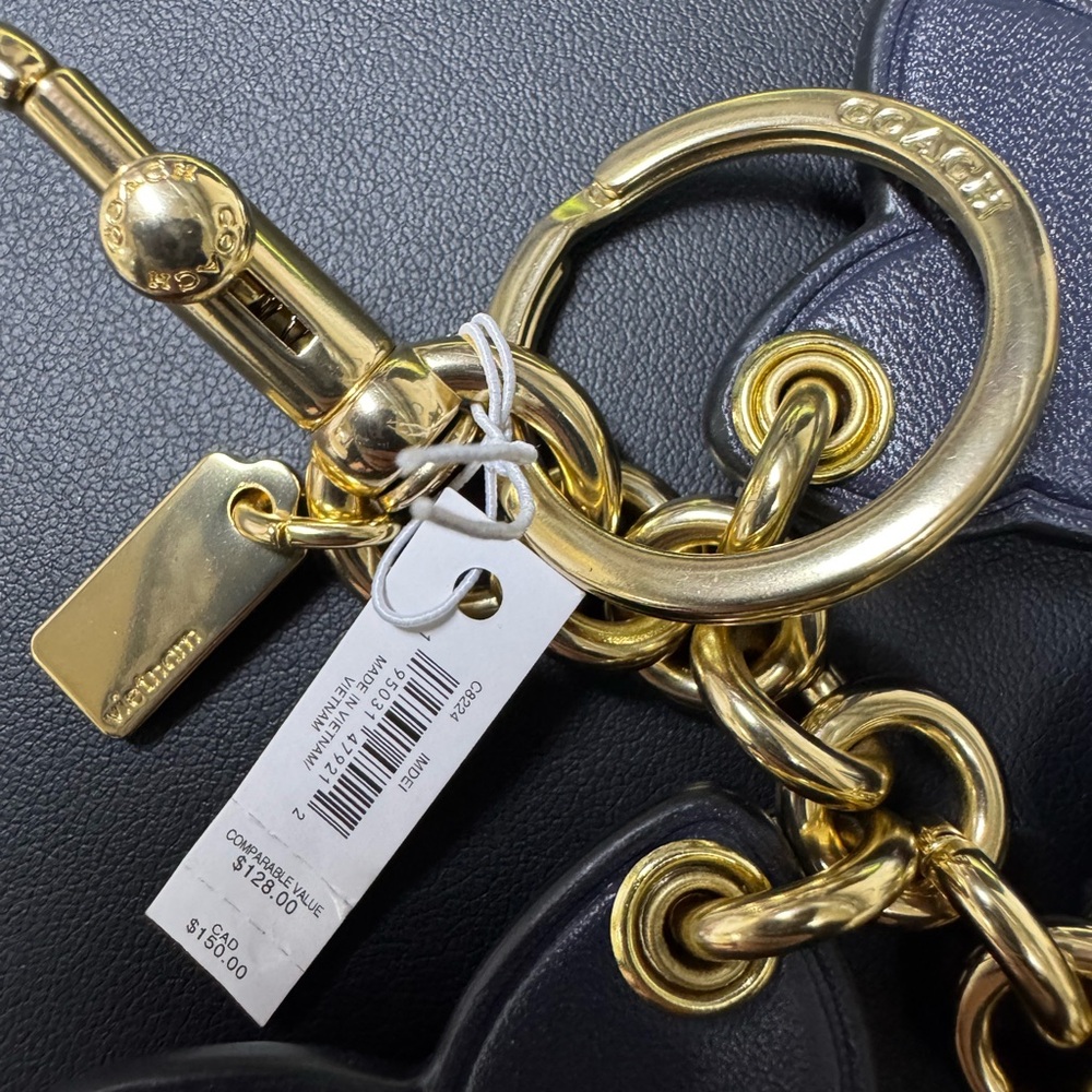 Coach $150 NWT Butterfly Cluster Bag Purse Charm C8224 Gold/Denim Multi - Picture 7 of 8